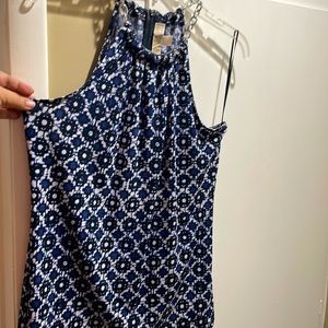 Michael Kors chain collar sleeveless blouse